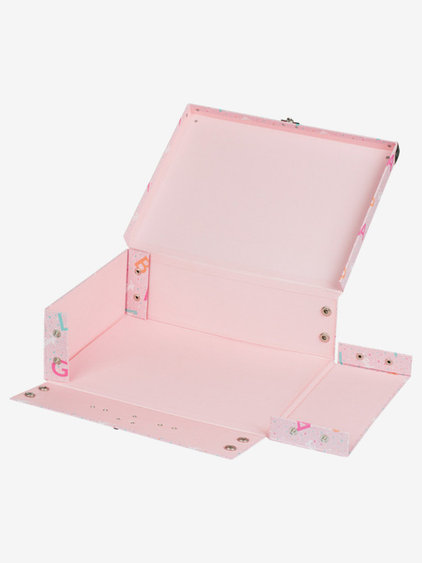 BAAGL  Rózsaszín összecsukható iskolatáska szerelvényekkel Baagl Logo