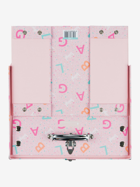 BAAGL  Rózsaszín összecsukható iskolatáska szerelvényekkel Baagl Logo