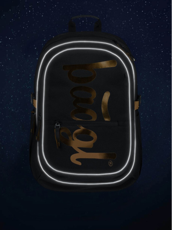 BAAGL  Fekete iskolai szett Core - hátizsák, tolltartó, táska Baagl Metallic Bronze