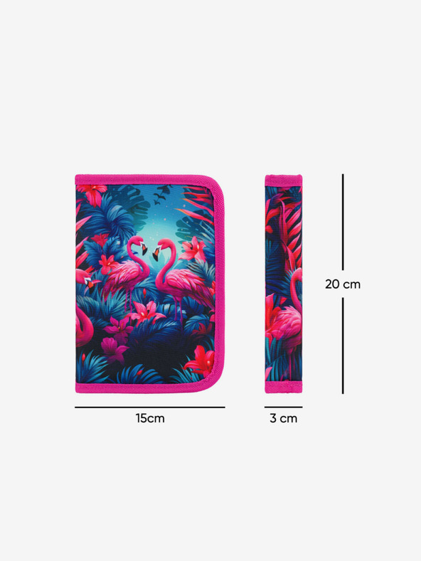 BAAGL  Rózsaszín Ergo iskolai szett - aktatáska, tolltartó, táska Baagl Flamingók