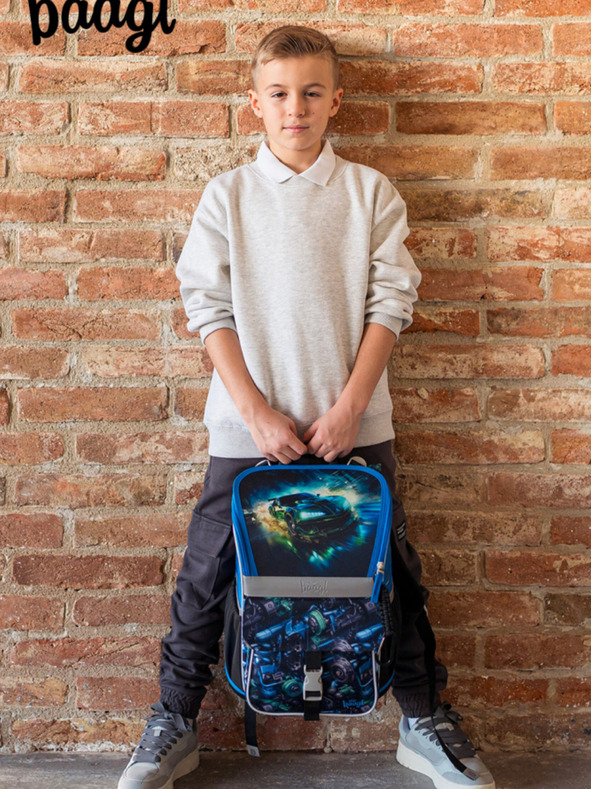 BAAGL  Fekete iskolai szett Zippy - aktatáska, tolltartó, táska Baagl Racing car