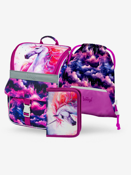 BAAGL  Lila iskolaszett Zippy - aktatáska, tolltartó, táska Baagl Unicorn Kingdom