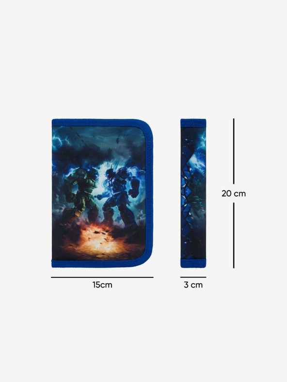 BAAGL  Kék iskolai tolltartó egyszintes Baagl Robotok