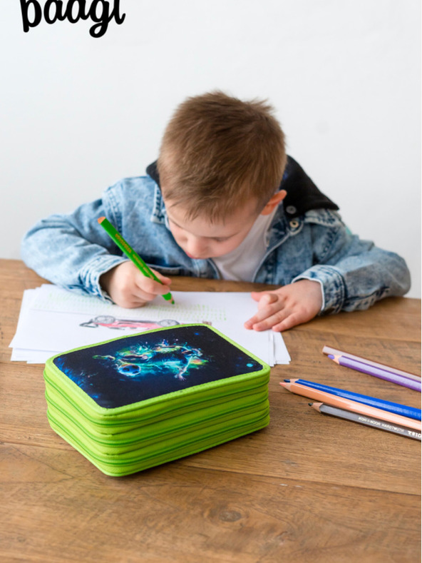 BAAGL  Zöld iskolai tolltartó háromszintes Baagl Football Player