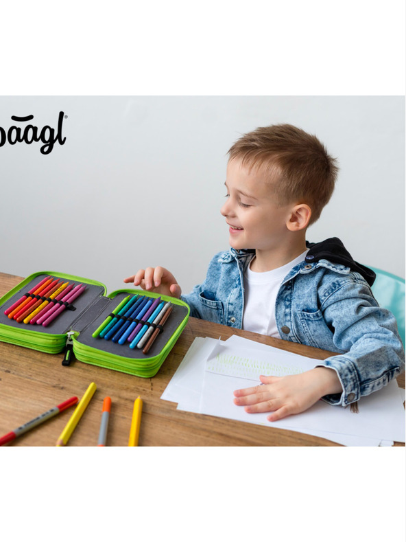 BAAGL  Zöld iskolai tolltartó háromszintes Baagl Football Player