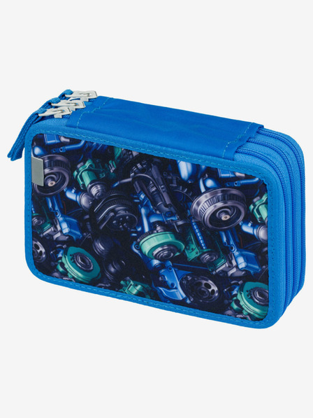 BAAGL  Kék iskolai ceruzatartó háromszintes Baagl Racing Car