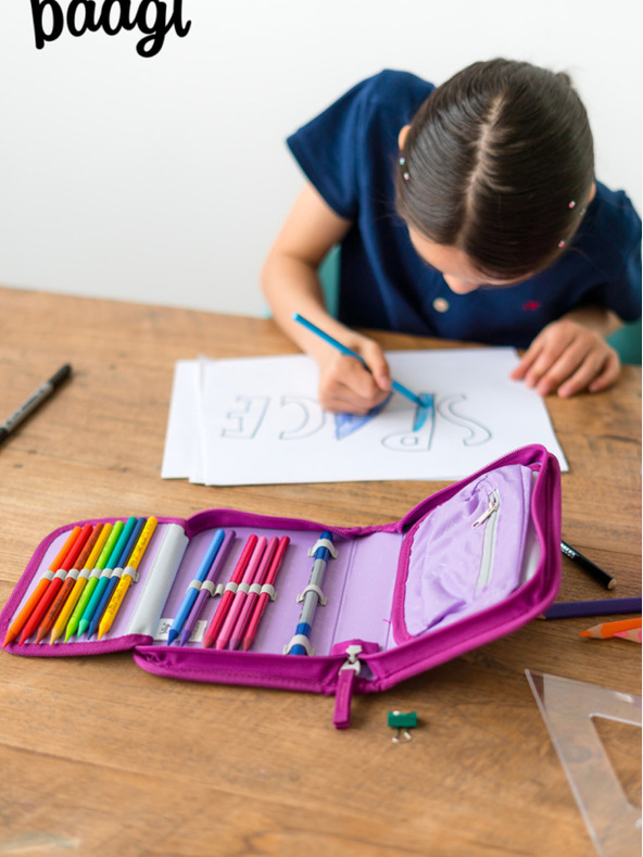 BAAGL  Lila iskolai tolltartó egyszintes Baagl Unicorn Kingdom