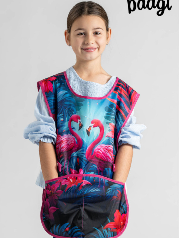 BAAGL  Rózsaszín gyerek kötény Baagl Flamingók