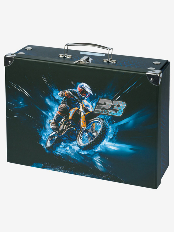 BAAGL  Kék összecsukható iskolatáska szerelvényekkel Baagl Motorbike