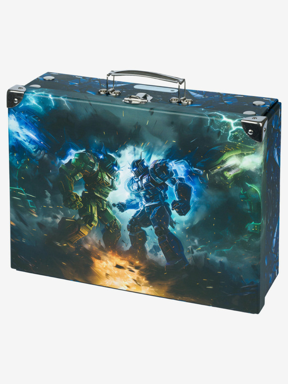 BAAGL  Fekete összecsukható iskolatáska szerelvényekkel Baagl Robots