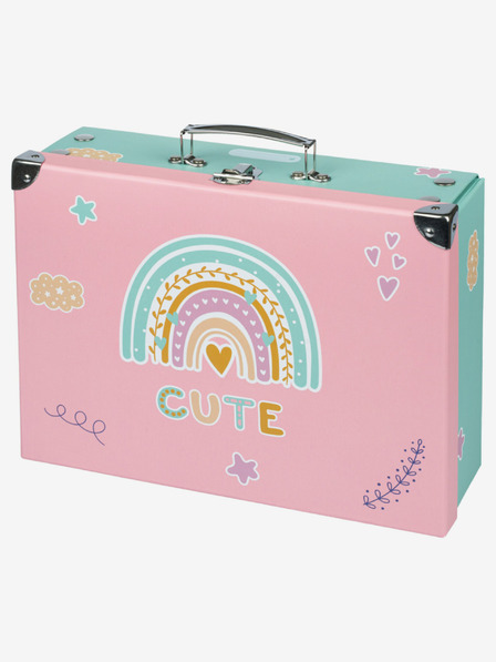 BAAGL  Rózsaszín összecsukható iskolatáska szerelvényekkel Baagl Rainbow