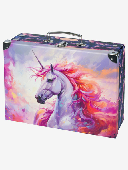 BAAGL  Lila összecsukható iskolatáska szerelvényekkel Baagl Unicorn Kingdom