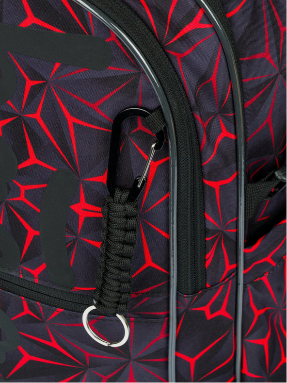 BAAGL  Fekete Iskolai hátizsák Baagl Core Red Polygon