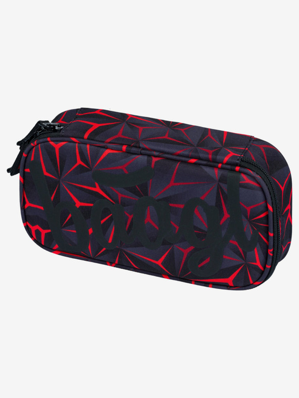 BAAGL  Fekete iskolai szett - hátizsák, tolltartó, táska Baagl Core Red Polygon