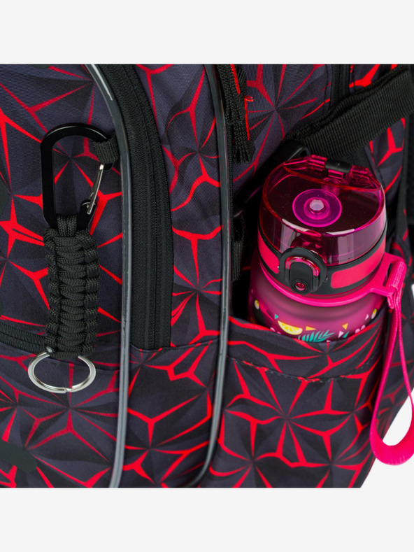 BAAGL  Fekete iskolai szett - hátizsák, tolltartó, táska Baagl Core Red Polygon