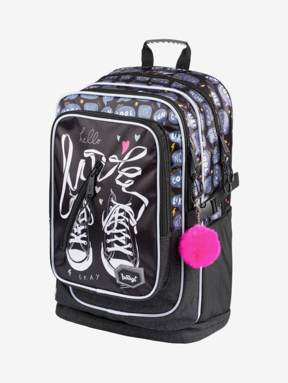 BAAGL  Fekete 3 szett tornacipő: hátizsák, tolltartó, táska Baagl