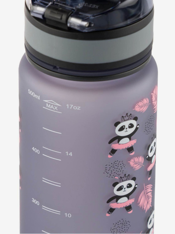 BAAGL  Szürke tritán ivópalack panda, 500 ml Baagl