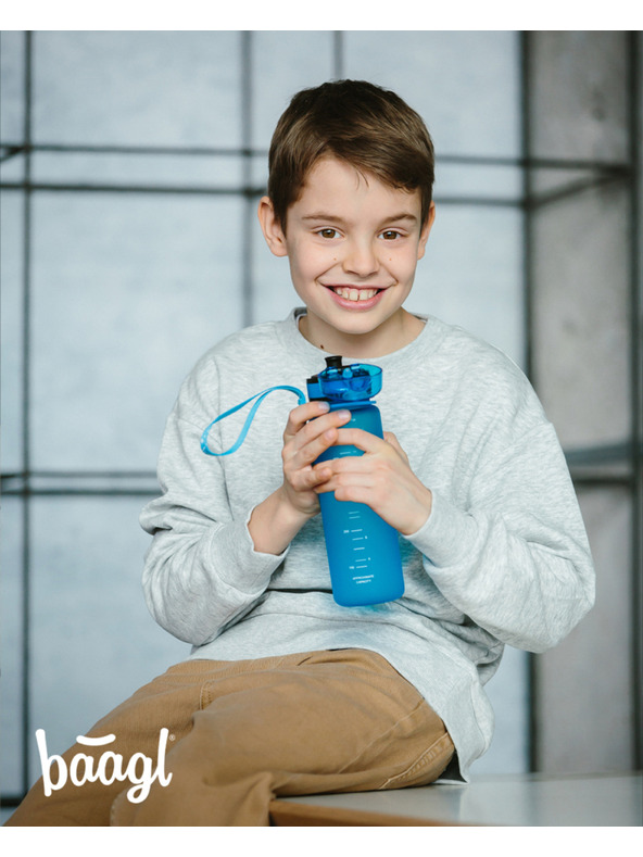 BAAGL  Kék Tritan ivópalack logó - kék, 500 ml Baagl