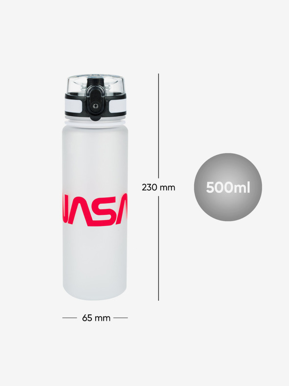BAAGL  Fehér tritán ivópalack nasa, 500 ml Baagl