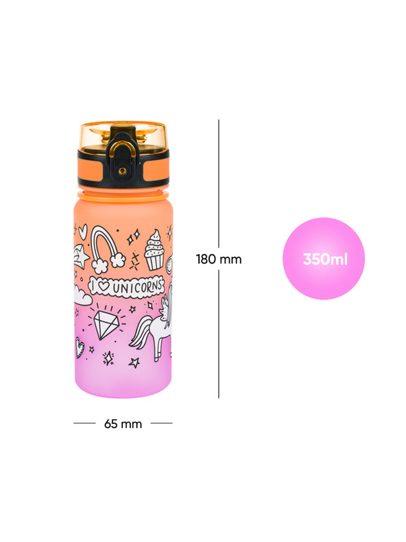 BAAGL  Narancssárga tritán gradiens ivópalack egyszarvú, 350 ml Baagl