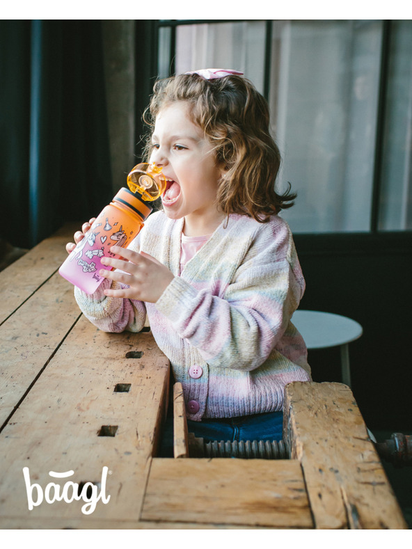 BAAGL  Narancssárga tritán gradiens ivópalack egyszarvú, 350 ml Baagl