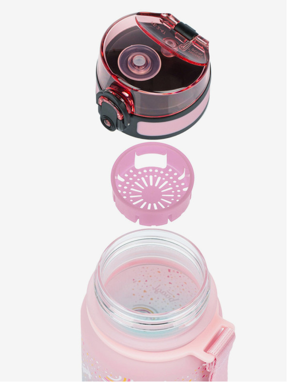 BAAGL  Rózsaszín tritán szivárványos gradiens ivópalack, 350 ml Baagl