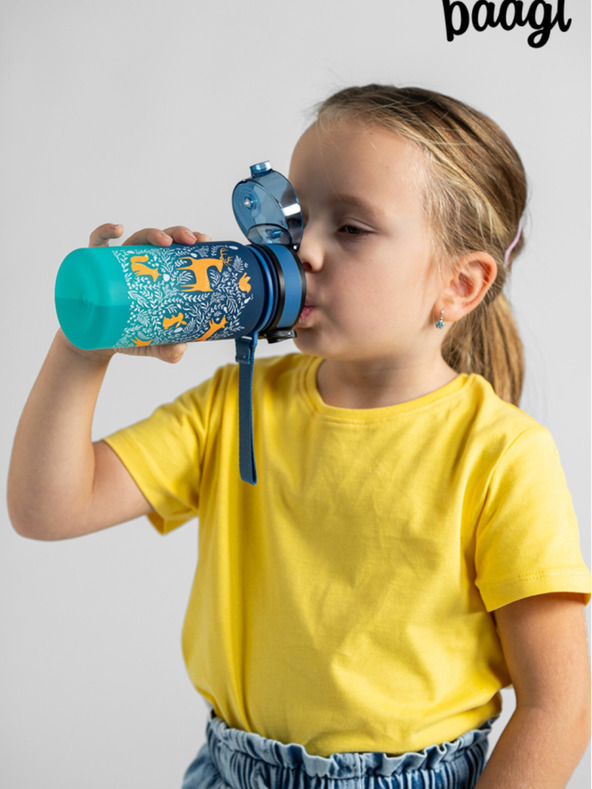 BAAGL  Kék tritán ivópalack gradiens erdő, 350 ml Baagl