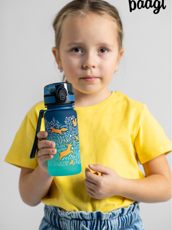 BAAGL  Kék tritán ivópalack gradiens erdő, 350 ml Baagl