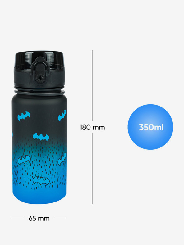 BAAGL  Fekete tritán ivópalack gradiens batman kék, 350 ml Baagl