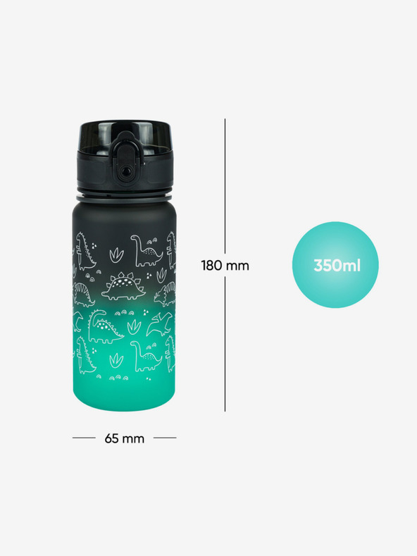 BAAGL  Zöld tritán ivópalack gradiens dino, 350 ml Baagl