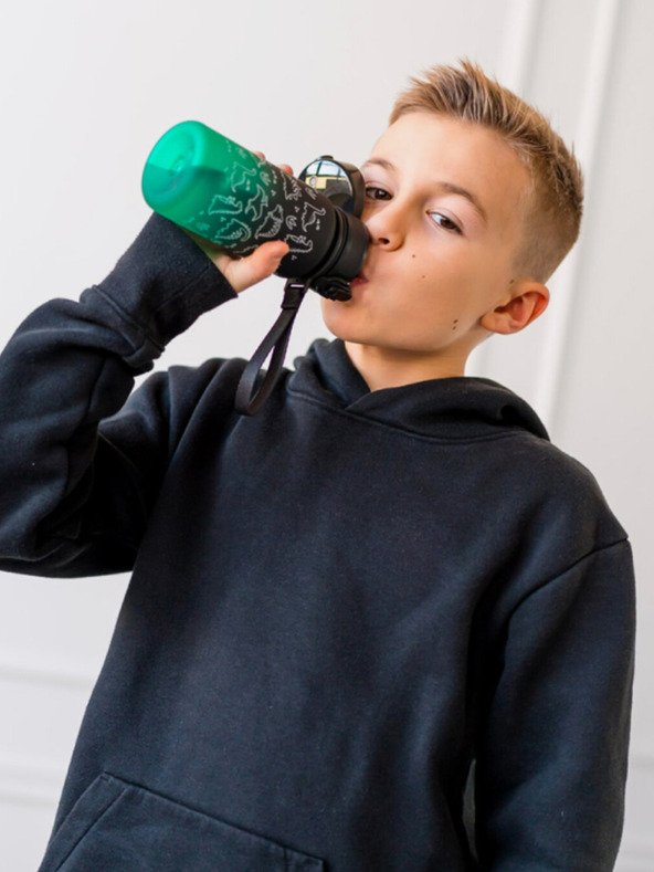 BAAGL  Zöld tritán ivópalack gradiens dino, 350 ml Baagl