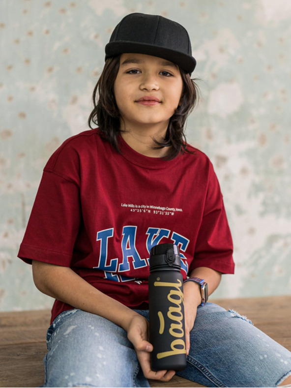 BAAGL  Fekete Tritan ivópalack arany, 700 ml Baagl