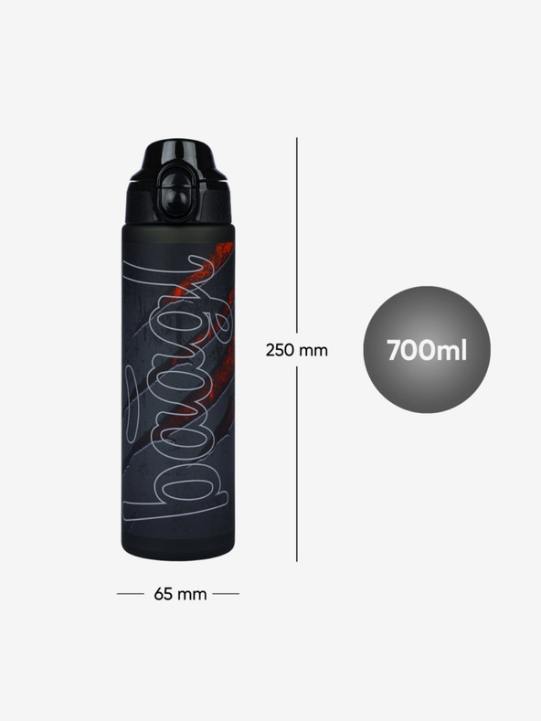 BAAGL  Szürke tritán ivópalack láva, 700 ml Baagl