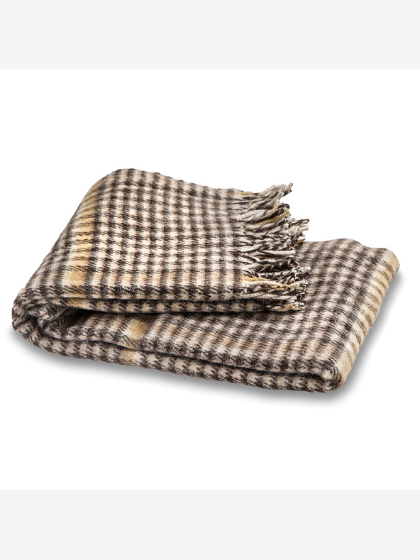 Balkanova Gyapjú takaró Elma XI - barna és bézs kockás