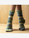 Balkanova Merinó gyapjú zokni, zöld mintás