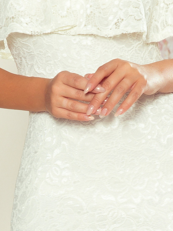 numoco Csipkés, fodros ruha - ekrü Numoco Numoco