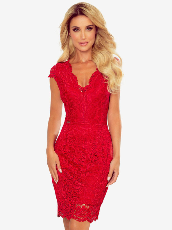 numoco Csipkeruha nyakkivágással - piros Numoco Numoco