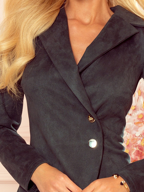 numoco Előretolt ruha gombokkal és gallérral - zöld Numoco Numoco