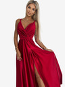 numoco Hosszú szatén nyakkivágású ruha dupla pántokkal - piros Numoco Numoco