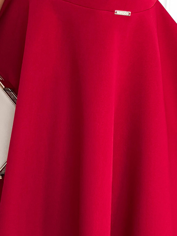 numoco Elegáns ruha hosszabb háttal - piros csillámokkal Numoco