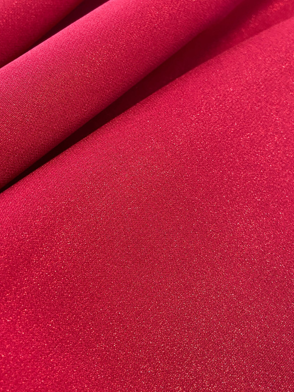 numoco Elegáns ruha hosszabb háttal - piros csillámokkal Numoco