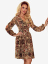 numoco Sifon ruha nyakkivágással és megkötős hátrésszel - leopárdmintás + rózsaszín Numoco