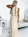 numoco Fodros midi ruha ejtett nyakkal - bézs Numoco