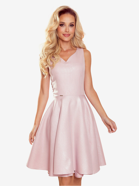 numoco Folyékony ruha - szív alakú nyakkivágással - púderrózsaszín + csillogás Numoco