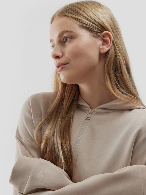 4F Női kapucnis pulóver cipzárral 4F