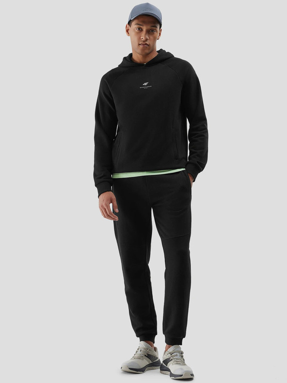 4F Férfi bio pamut kapucnis pulóver cipzár és kapucni nélkül 4F