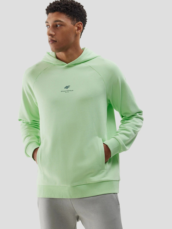 4F Férfi bio pamut kapucnis pulóver cipzár és kapucni nélkül 4F