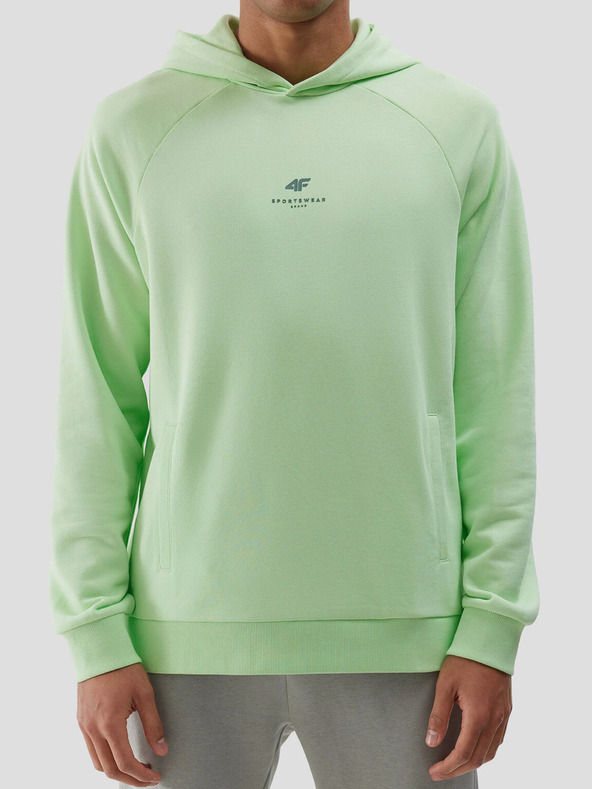 4F Férfi bio pamut kapucnis pulóver cipzár és kapucni nélkül 4F