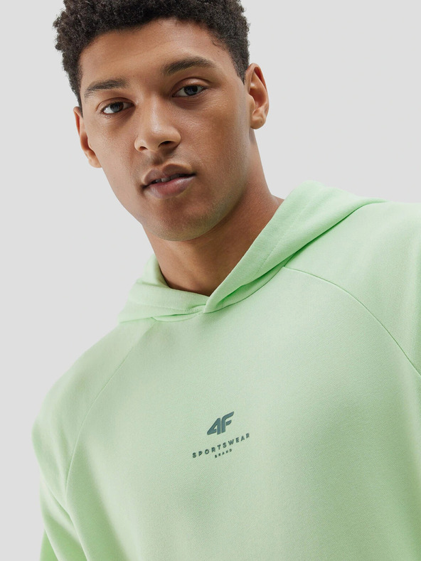 4F Férfi bio pamut kapucnis pulóver cipzár és kapucni nélkül 4F