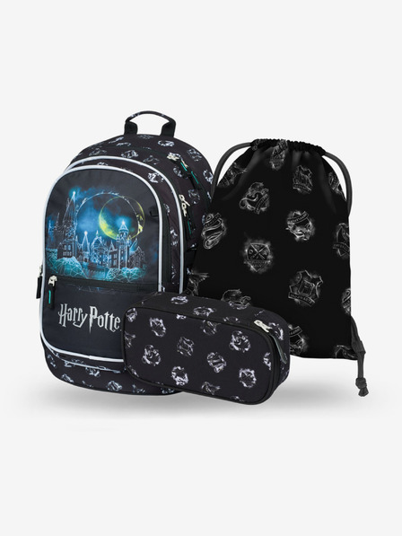 BAAGL  Fekete iskolai szett - hátizsák, tolltartó, táska Baagl Core Harry Potter Roxfort